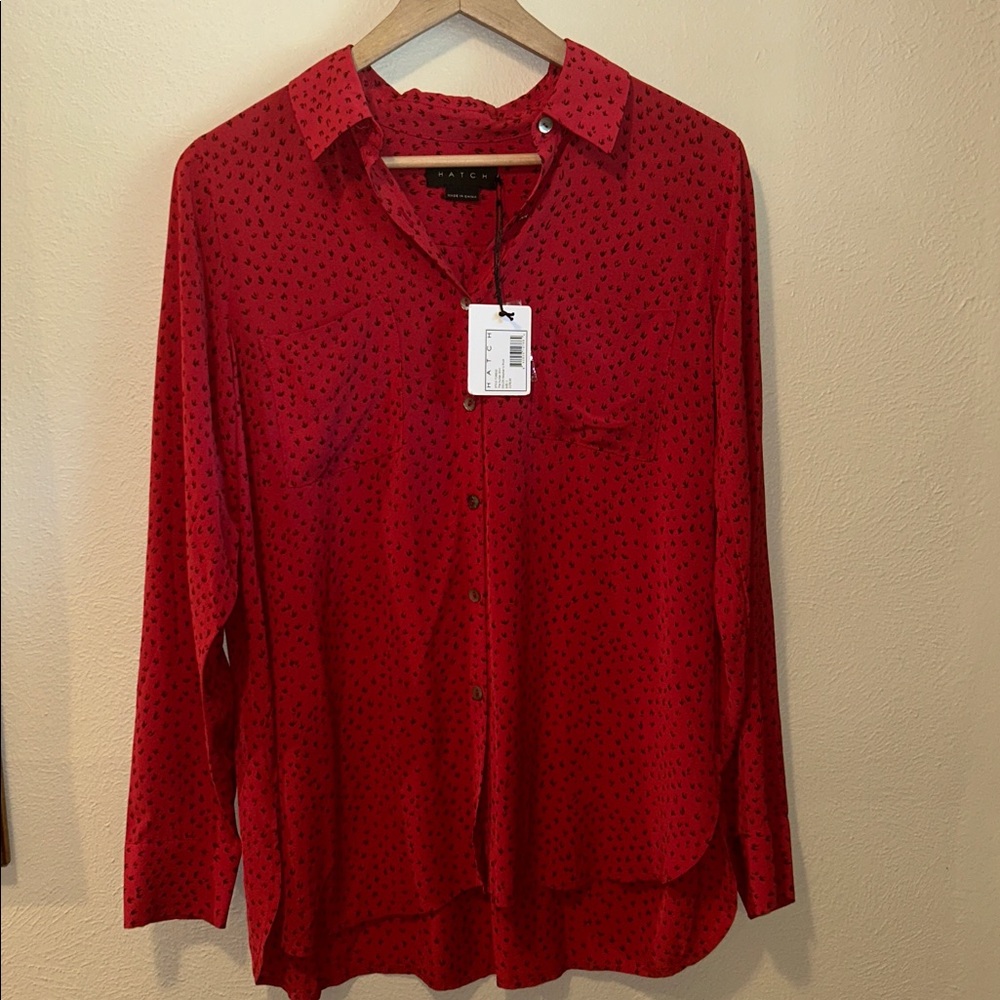 NWT Hatch Maternity The Hunter Shirt Raspberry Sz S